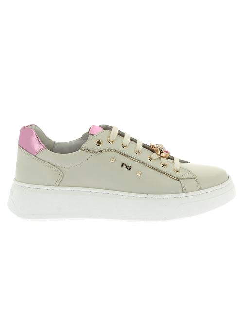 sneakers da donna in pelle bianco latte NERO GIARDINI | E513060D713